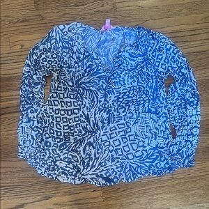 Lilly Pulitxer Blue Patterned Women's Top